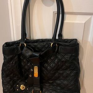Like new large Marc Jacobs black Quilted Leather Casey Tote Bag+ matching wallet